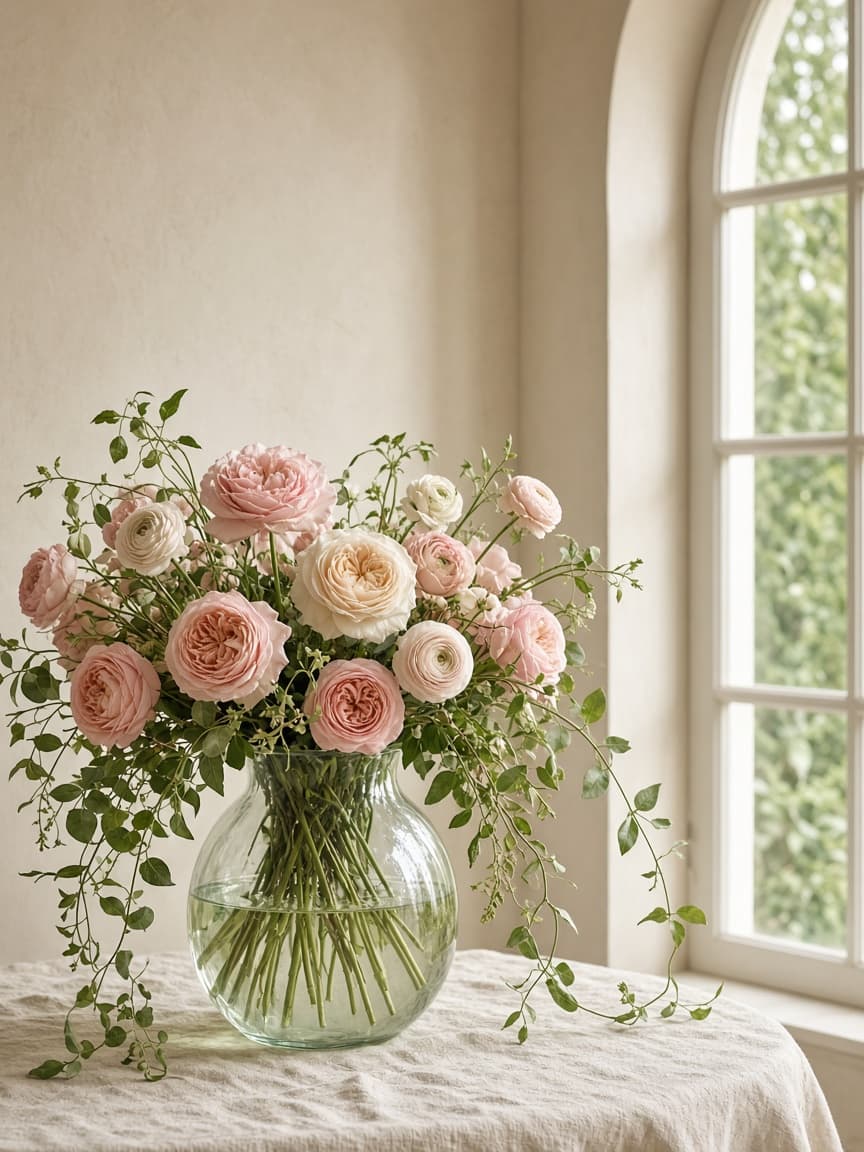 An arched frame of flowers