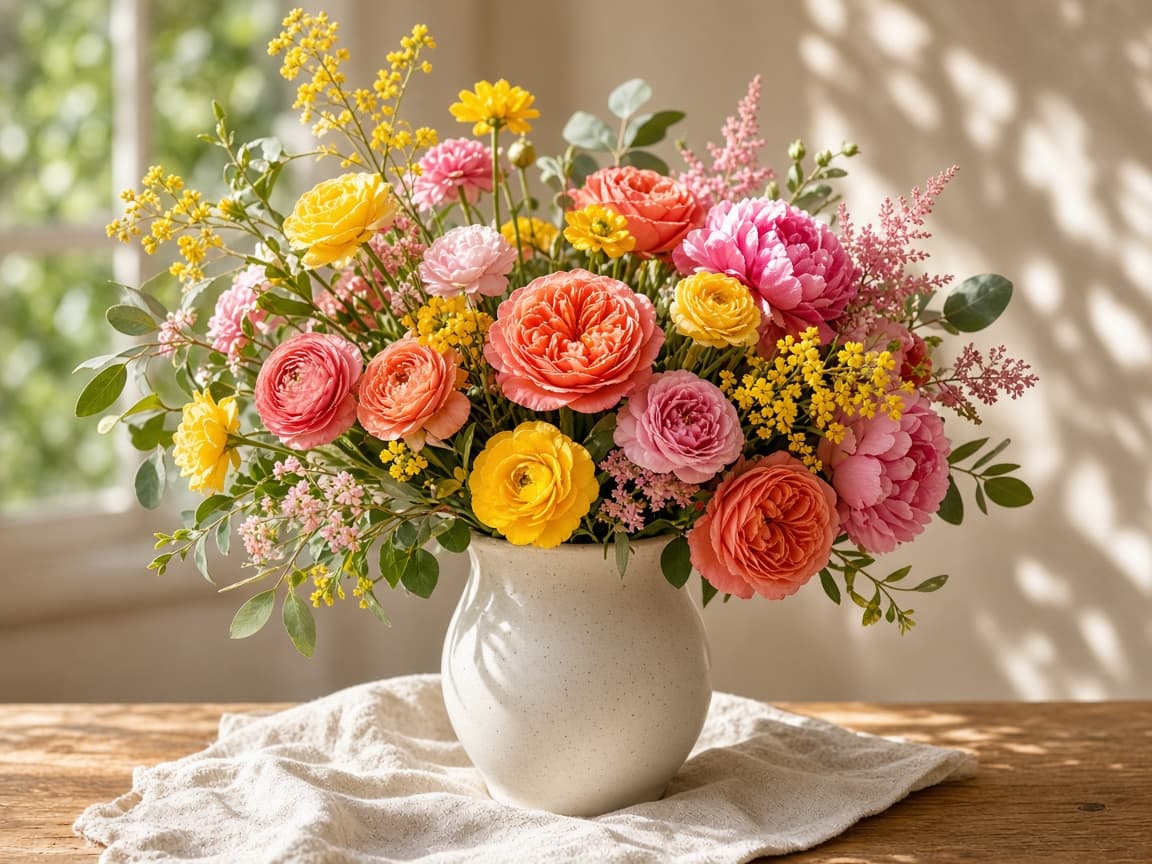Birthday flowers, a mood photograph