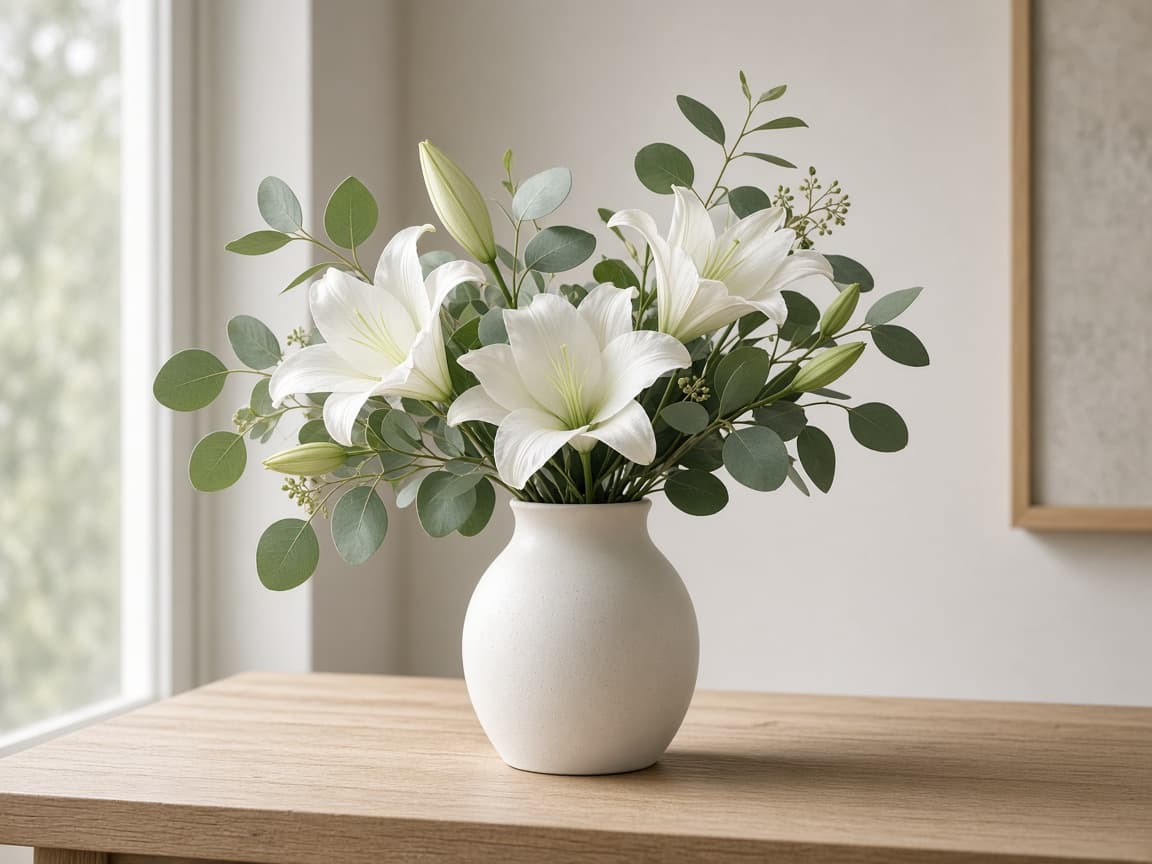 White flowers, a mood photograph for sympathy arrangements