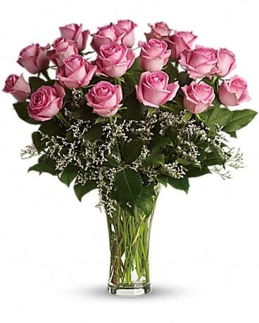 Make Me Blush - Dozen Long Stemmed Pink Roses, another view