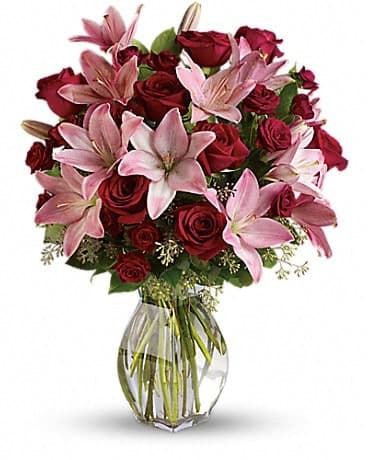 Lavish Love Bouquet with Long Stemmed Red Roses, another view