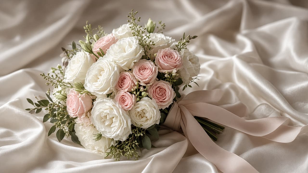 A wedding table with flowers, a mood photograph