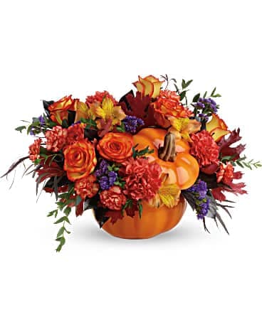 Teleflora's Hauntingly Pretty Pumpkin Bouquet, another view